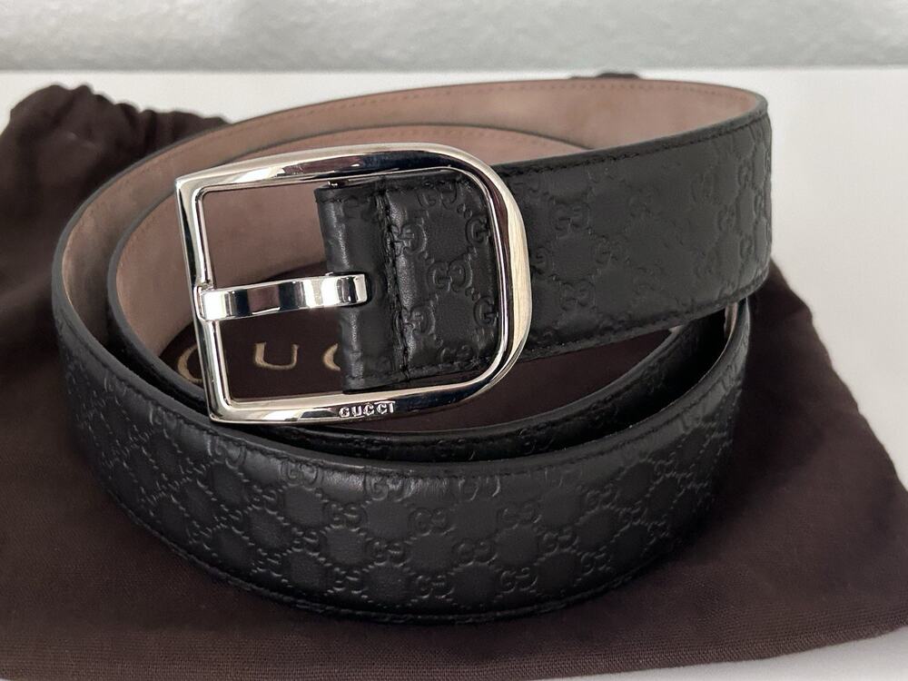 AUTHENTIC GUCCI DARK ESPRESSO BROWN MICROGUCCISSIMA BELT SIZE 95/38 449716